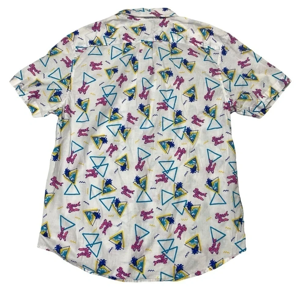 City Streets Beach Bum Button Down Shirt Size Large 80s Retro - Picture 2 of 10